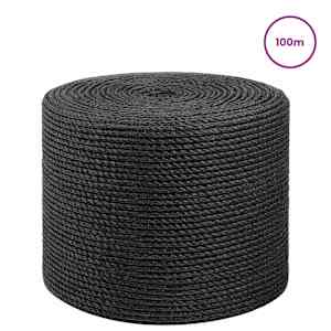 Jutové lano 2 ks 20 mm 100 m Černá 100% jute Tossa - obrázek 3