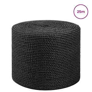 Jutové lano 8 Černá 100% jute Tossa - obrázek 2