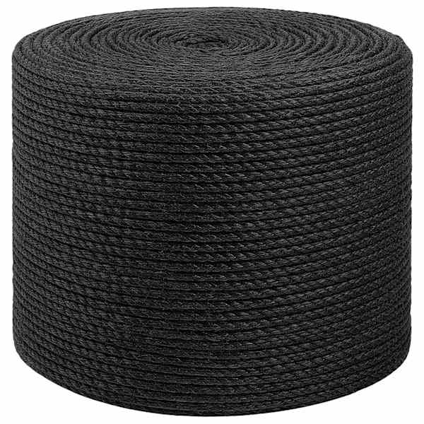 vidaXL Juut K&ouml;is 8 mm Must 100% Tossa džuut