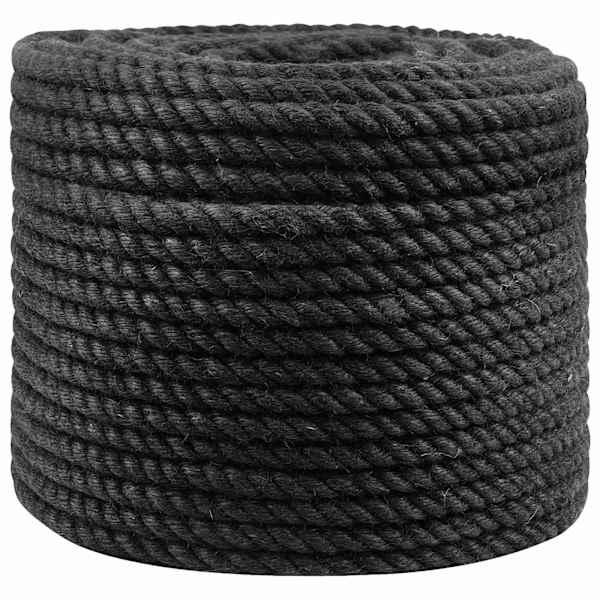vidaXL Juut K&ouml;is 10 mm Must 100% Tossa džuut