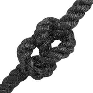 Jutové lano 12 mm Černá 100% jute Tossa - obrázek 4
