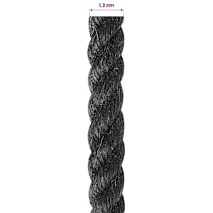 Jutové lano 12 mm Černá 100% jute Tossa - obrázek 6