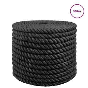 Jutové lano 160 mm 100 m Černá 100% jute Tossa - obrázek 3