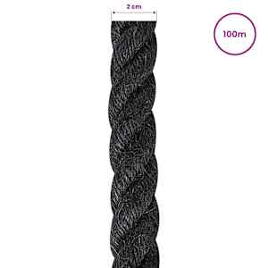 Jutové lano 200 mm 100 m Černá 100% jute Tossa - obrázek 5