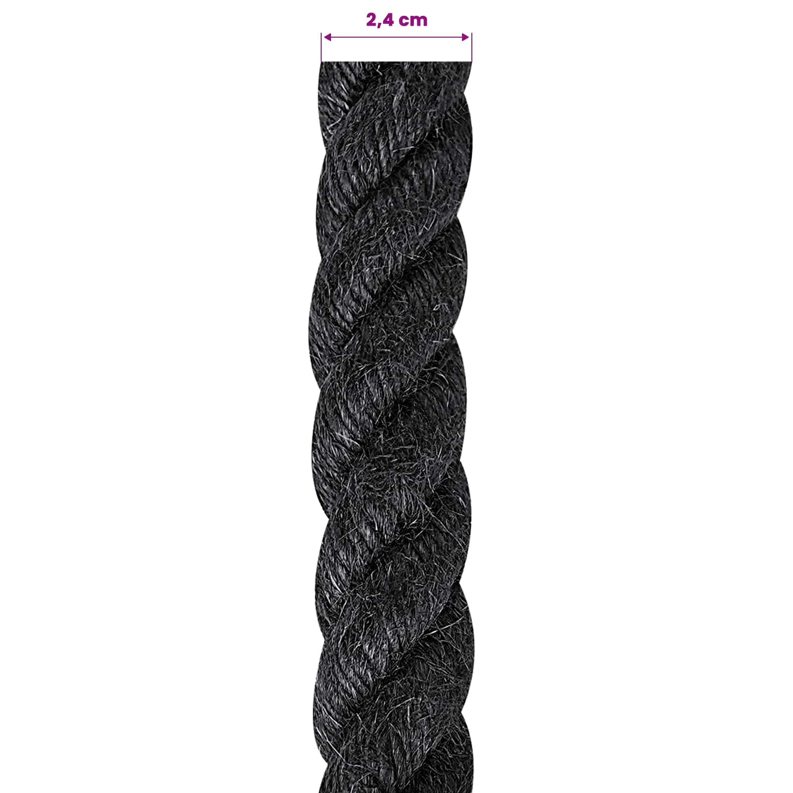 Vrv iz jute 24 Črna 100% Tossa jute - slika 5