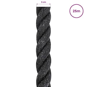Jutové lano 300 mm 25 m Černá 100% jute Tossa - obrázek 5