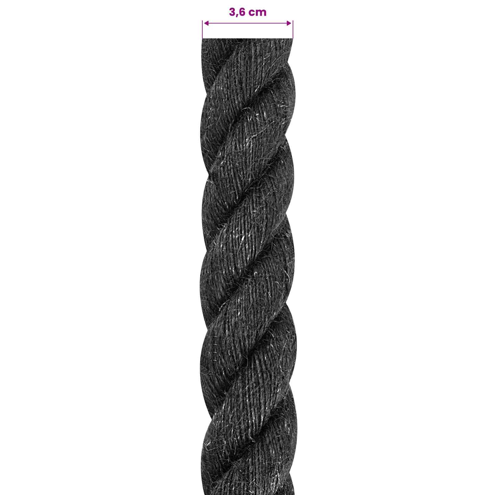 Vrv iz jute 36 Črna 100% Tossa jute - slika 5