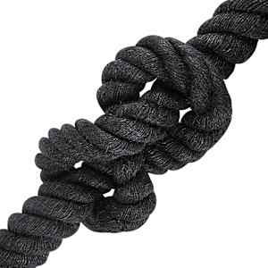 Jutové lano 50 mm Černá 100% jute Tossa - obrázek 3