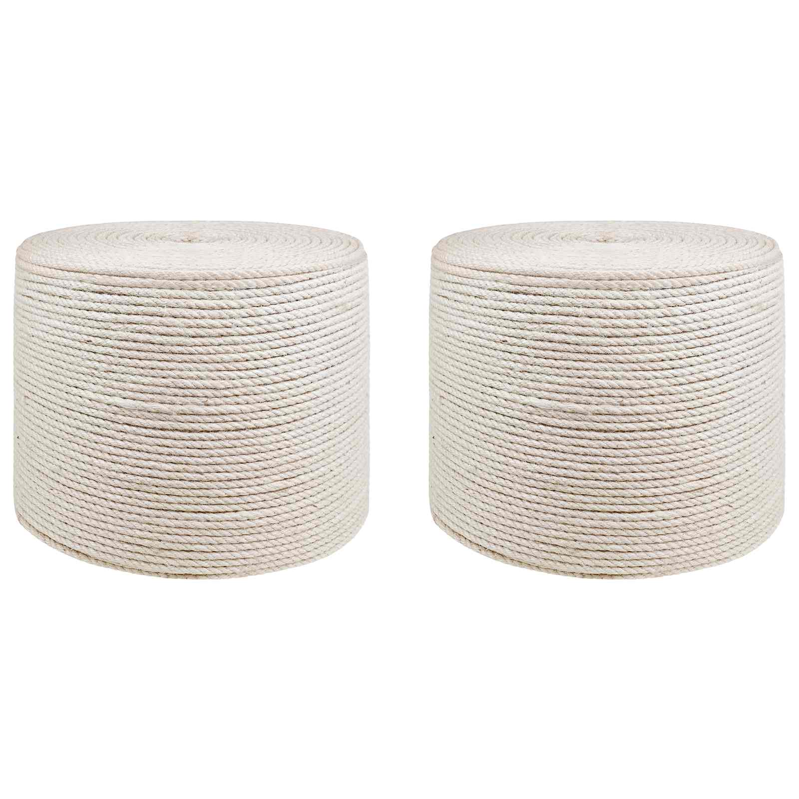 vidaXL Frânghie din iută 2 pcs 2 Alb 100% jute Tossa