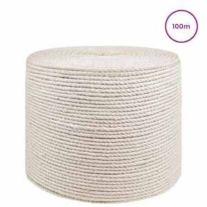 Jutové lano 10 ks 20 mm 100 m Bílá 100% jute Tossa - obrázek 4