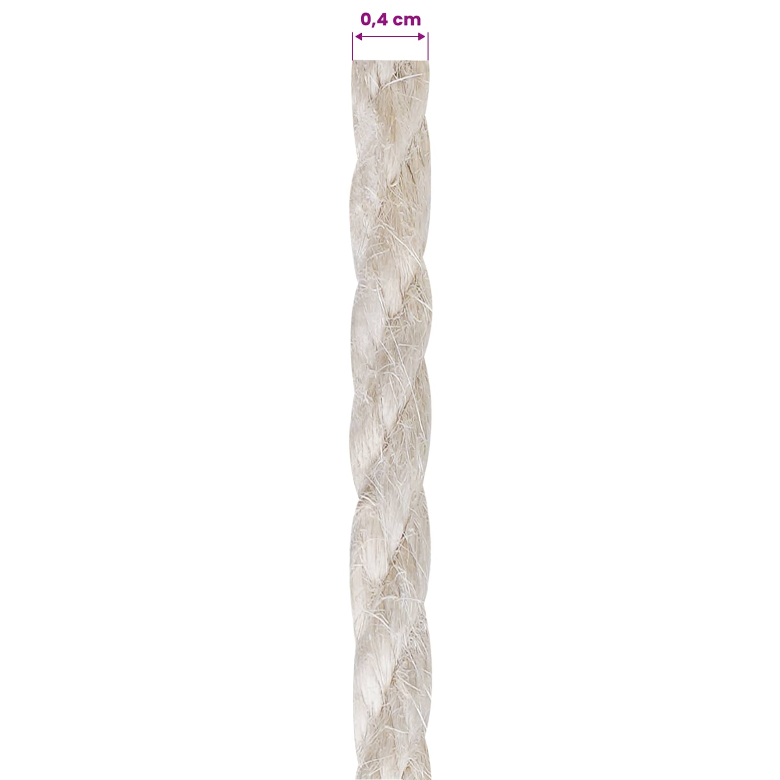 Vrv iz jute 4 Bela 100% Tossa jute - slika 5