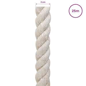 Jutové lano 20 mm Bílá 100% jute Tossa - obrázek 5