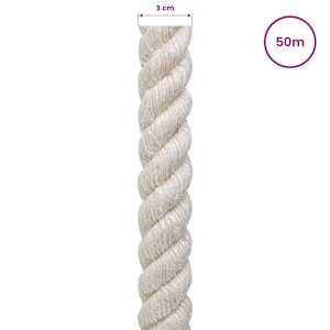 Jutové lano 300 mm 50 m Bílá 100% jute Tossa - obrázek 5