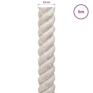 Jutové lano 36 mm Bílá 100% jute Tossa - obrázek 5