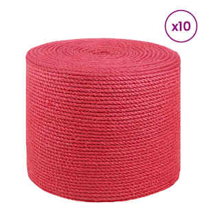 Jutové lano 10 pcs Červená 100% jute Tossa - obrázek 2