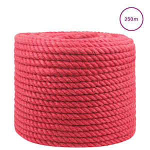 Jutové lano 10 mm Červená 100% jute Tossa - obrázek 3