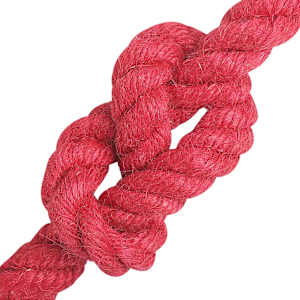 Jutové lano 14 mm Červená 100% jute Tossa - obrázek 4