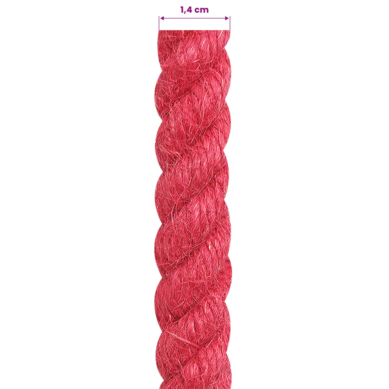 Vrv iz jute 14 mm Rdeča 100% Tossa jute