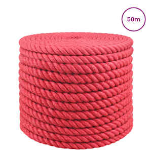 Jutové lano 16 mm Červená 100% jute Tossa - obrázek 3