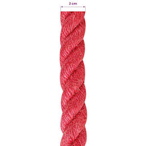 Jutové lano 20 mm Červená 100% jute Tossa - obrázek 6