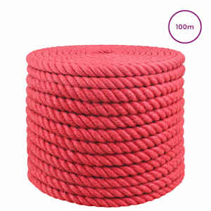 Jutové lano 20 mm Červená 100% jute Tossa - obrázek 3