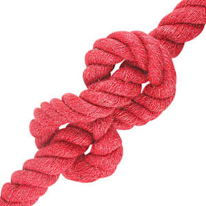 Jutové lano 30 mm Červená 100% jute Tossa - obrázek 4