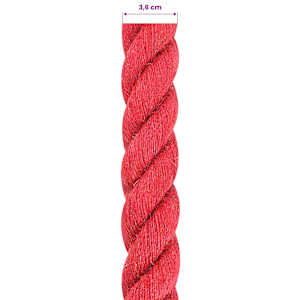 Jutové lano 36 mm Červená 100% jute Tossa - obrázek 6