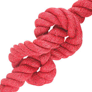 Jutové lano 40 mm Červená 100% jute Tossa - obrázek 4