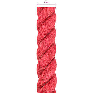 Jutové lano 40 mm Červená 100% jute Tossa - obrázek 6