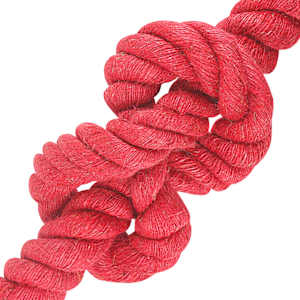 Jutové lano 60 mm Červená 100% jute Tossa - obrázek 4