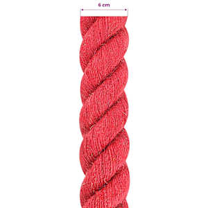Jutové lano 60 mm Červená 100% jute Tossa - obrázek 6