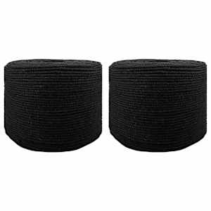 vidaXL Puuvillane n&ouml;&ouml;r 2 tk 2 mm 100 m Must 100% puuvill