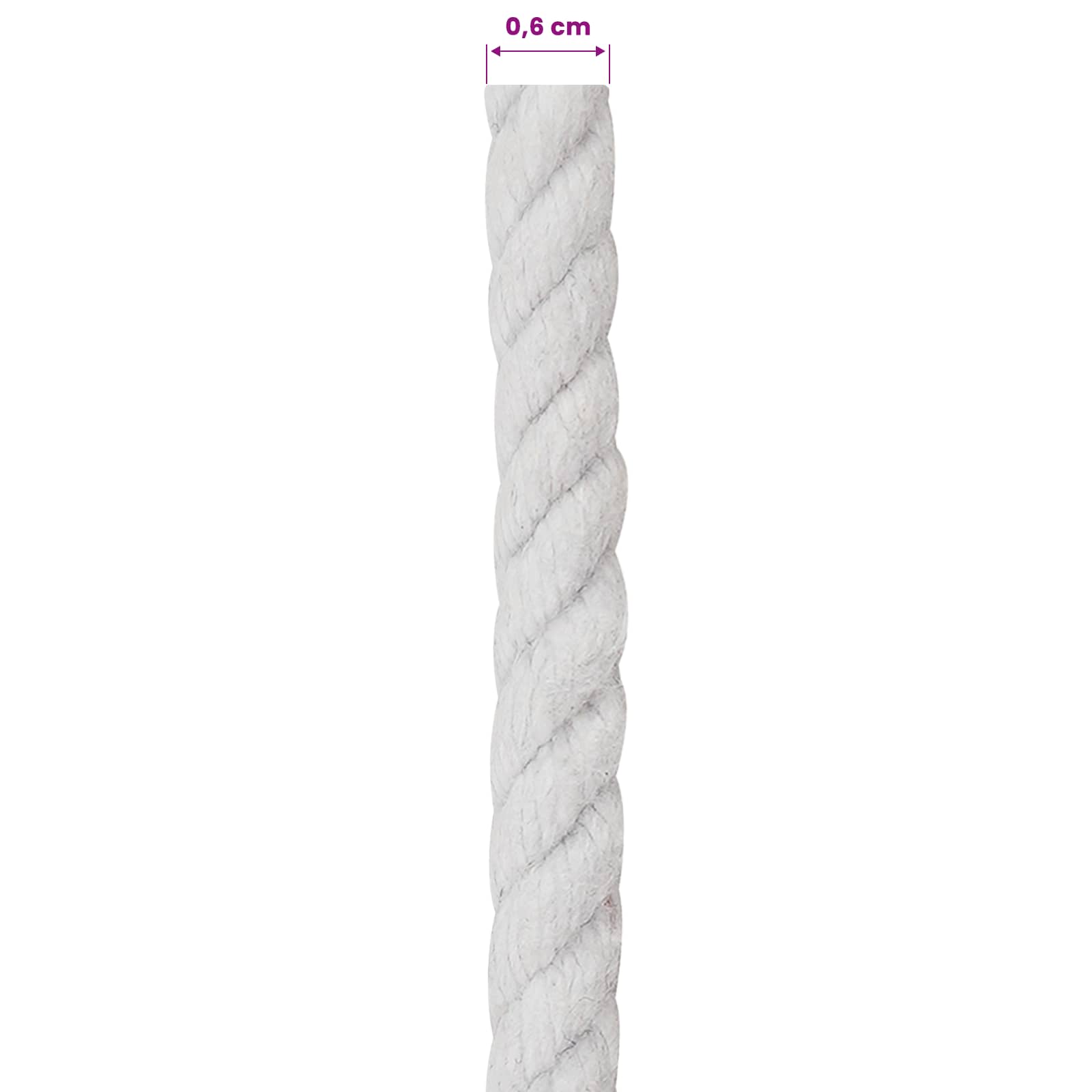 Vrv Bela 0,6 x 0,6 x 2500 cm Bombaž - slika 5