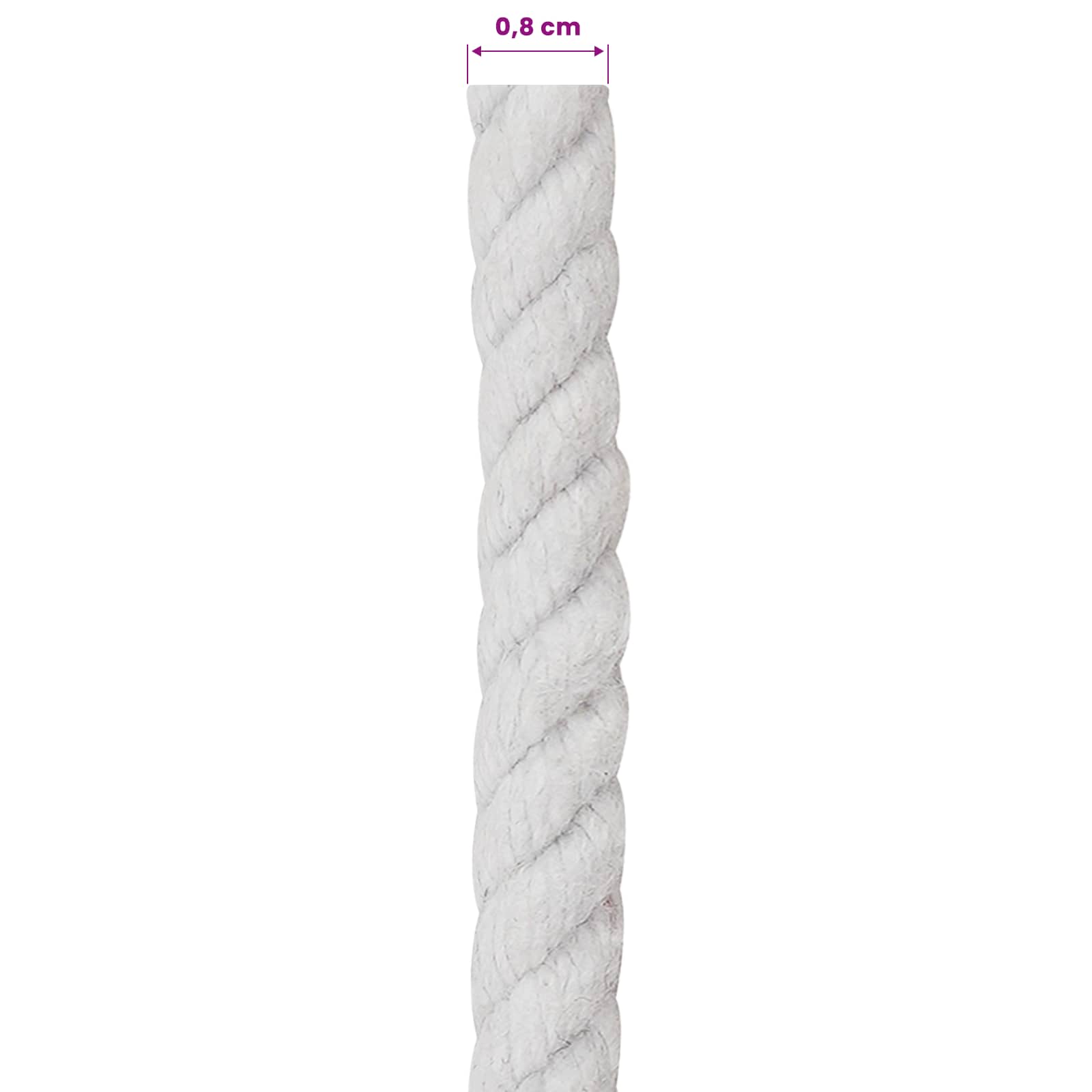 Vrv Bela 0,8 x 0,8 x 10000 cm Bombaž - slika 5