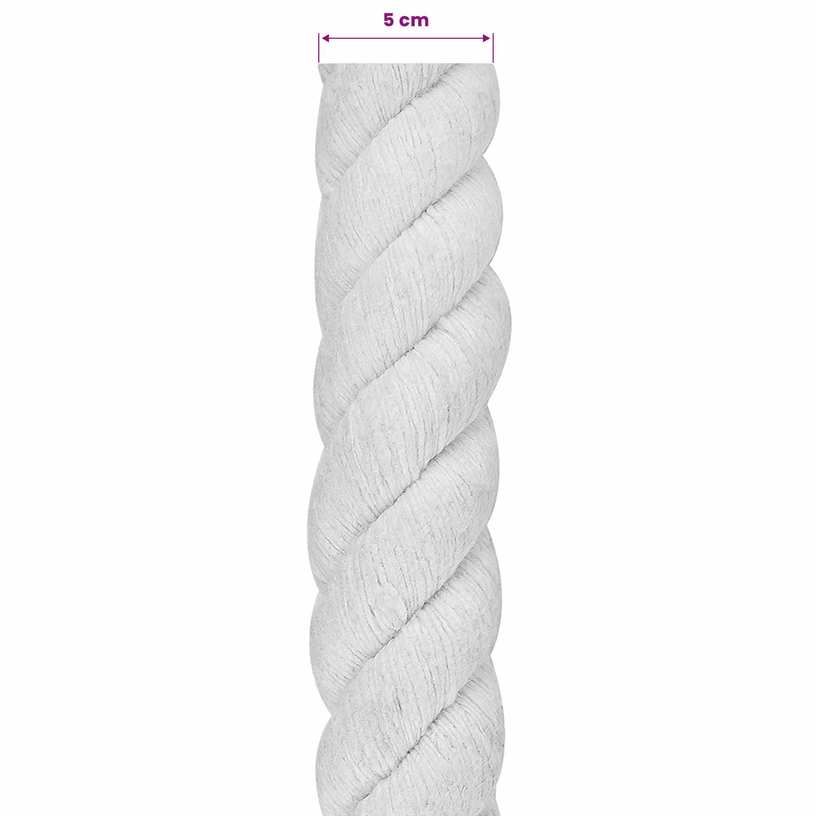 Vrv Bela 5 x 5 x 500 cm Bombaž - slika 5