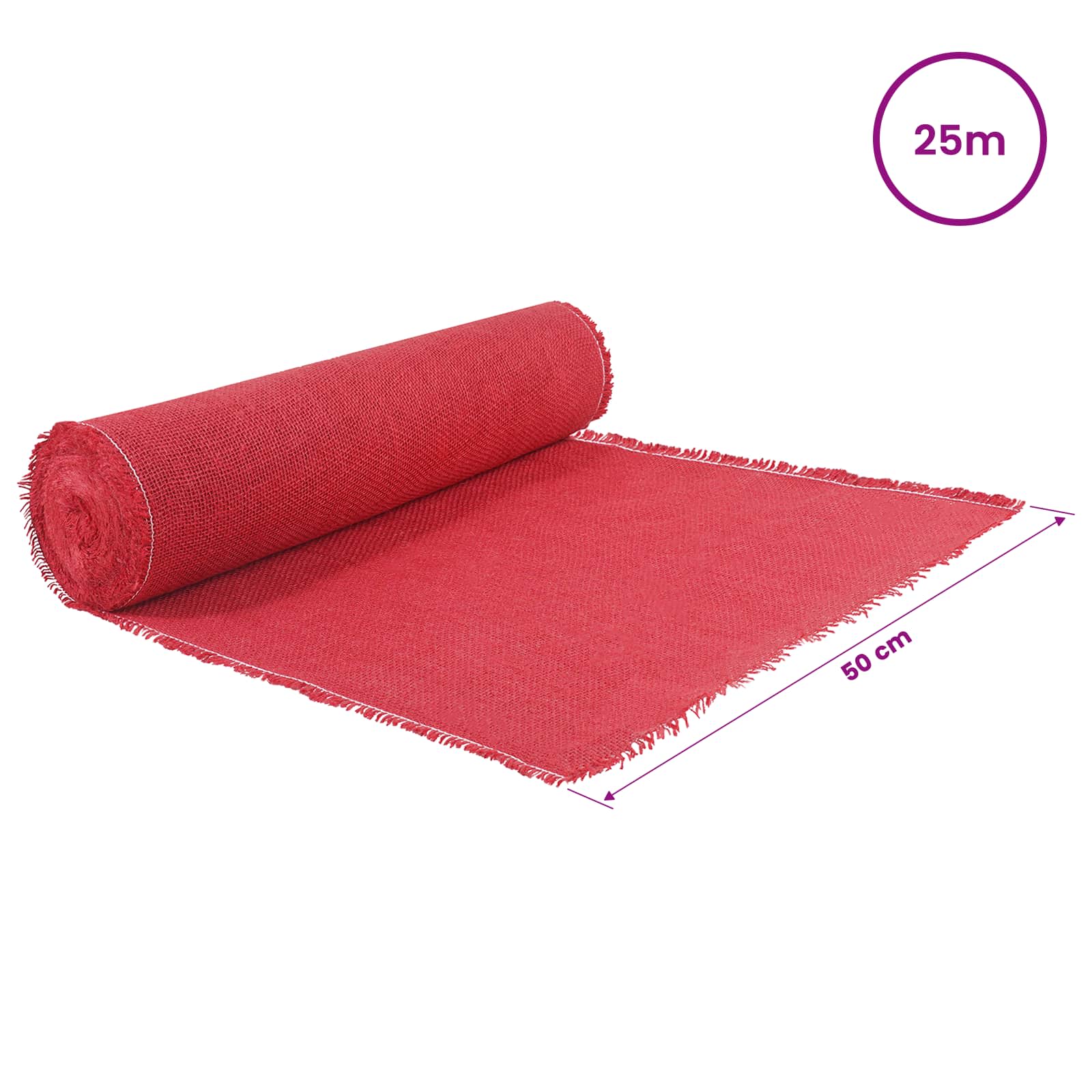 Jute Rol 50 x 2500 cm Rood image 7