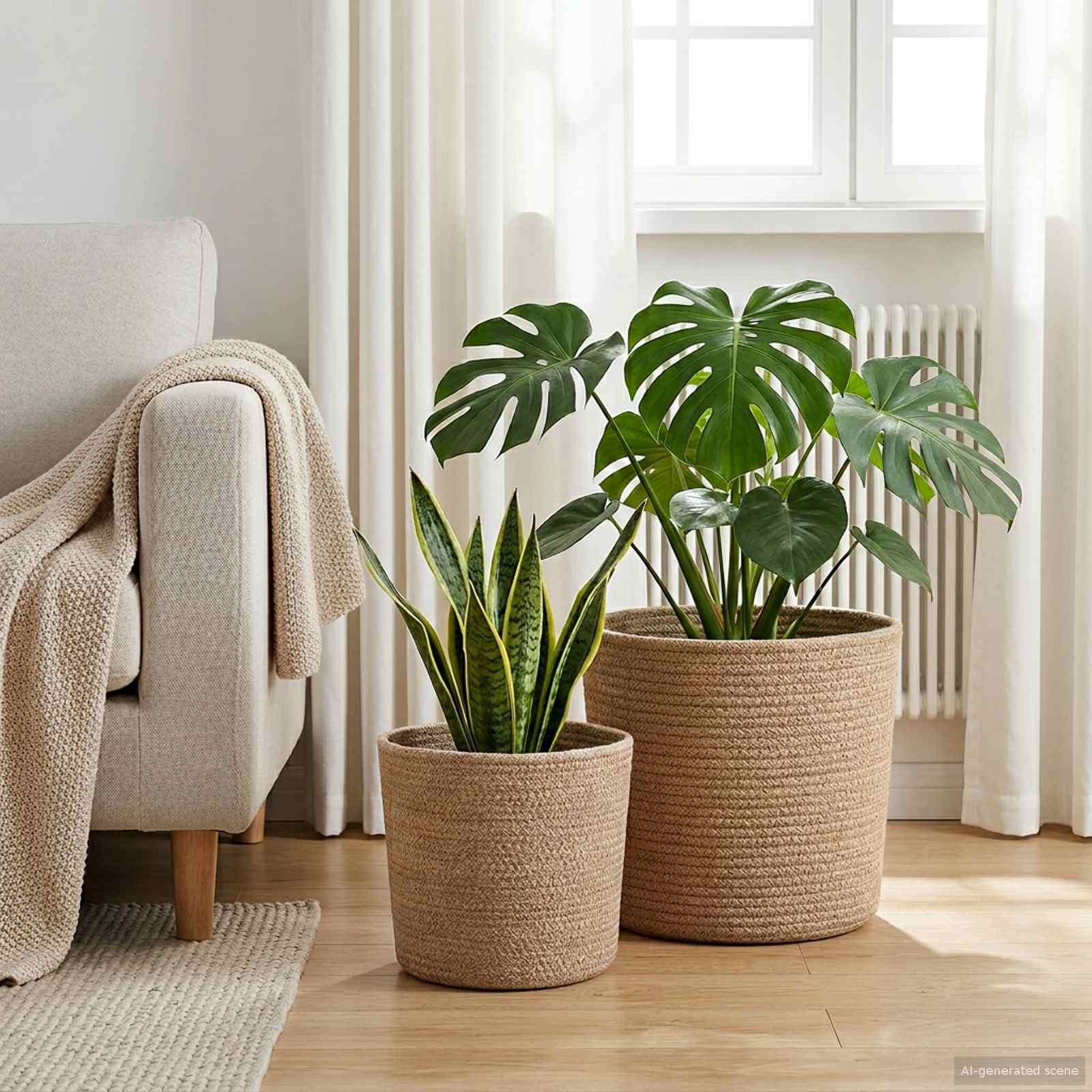 vidaXL Set de Ghivece pentru Plante 2 pcs natural Ø 28 x 28 cm
