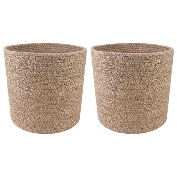 vidaXL Taimepoti komplekt 2 tk Naturaalne &Oslash; 21 x 21 cm