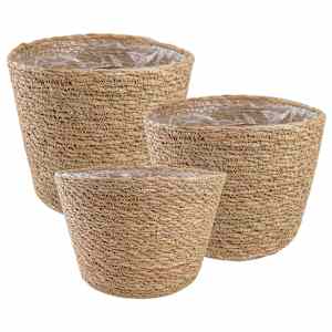 vidaXL 3 tk Naturaalne &Oslash;26 x 19 cm 100% Mererohi