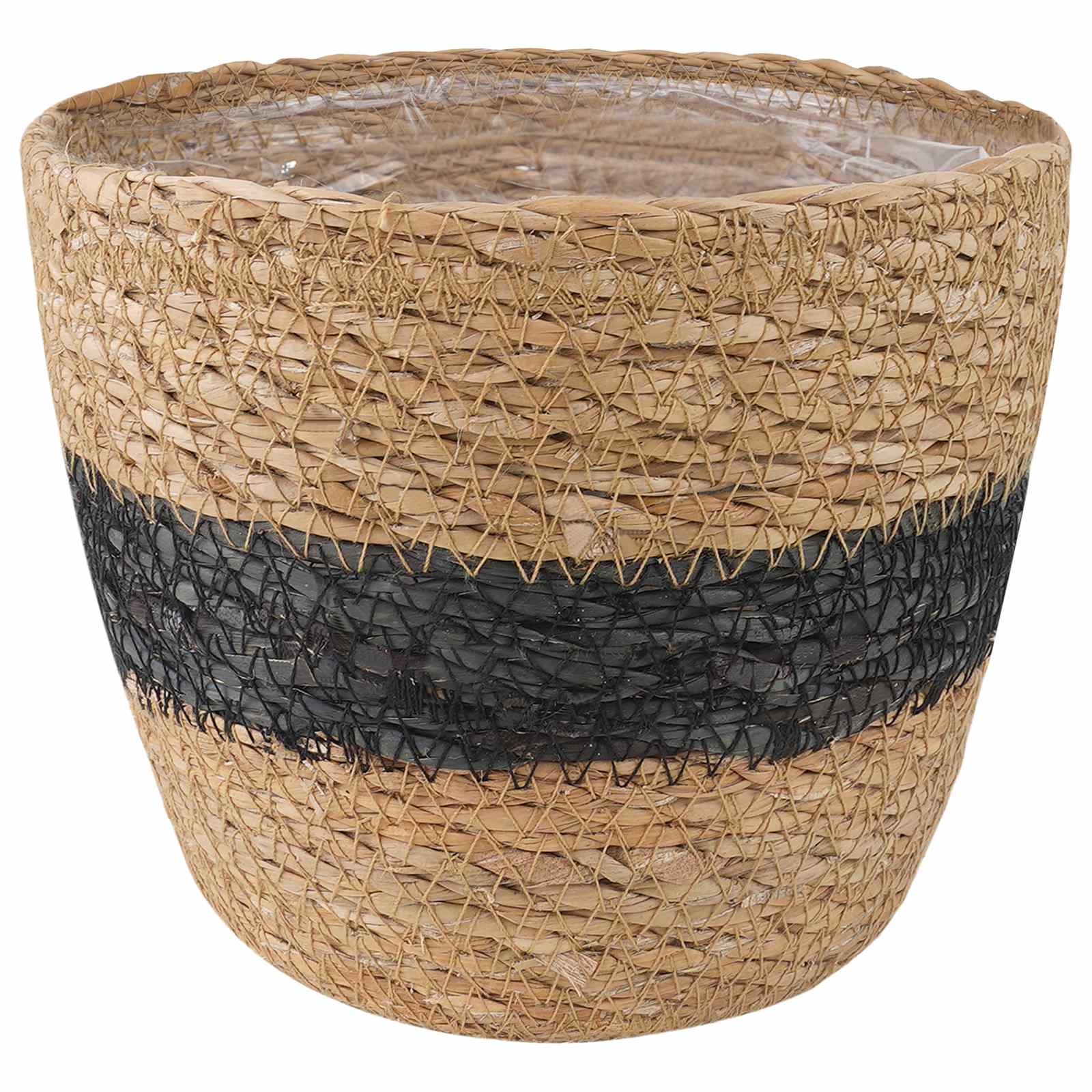 Zeegras Plantenmanden 3 pcs Naturel en Zwart Ø26 x 19 cm image 4