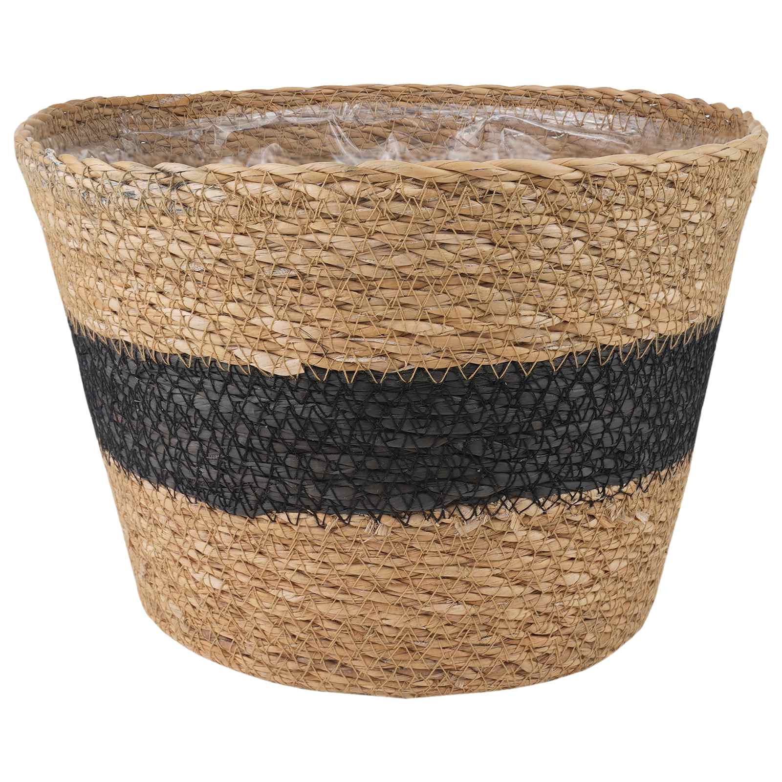 Zeegras Plantenmanden 3 pcs Naturel en Zwart Ø26 x 19 cm image 5