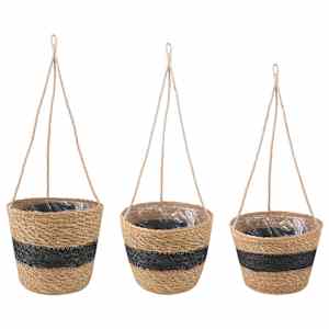 vidaXL 3 tk Naturaalne ja must &Oslash;26 x 19 cm 100% Mererohi