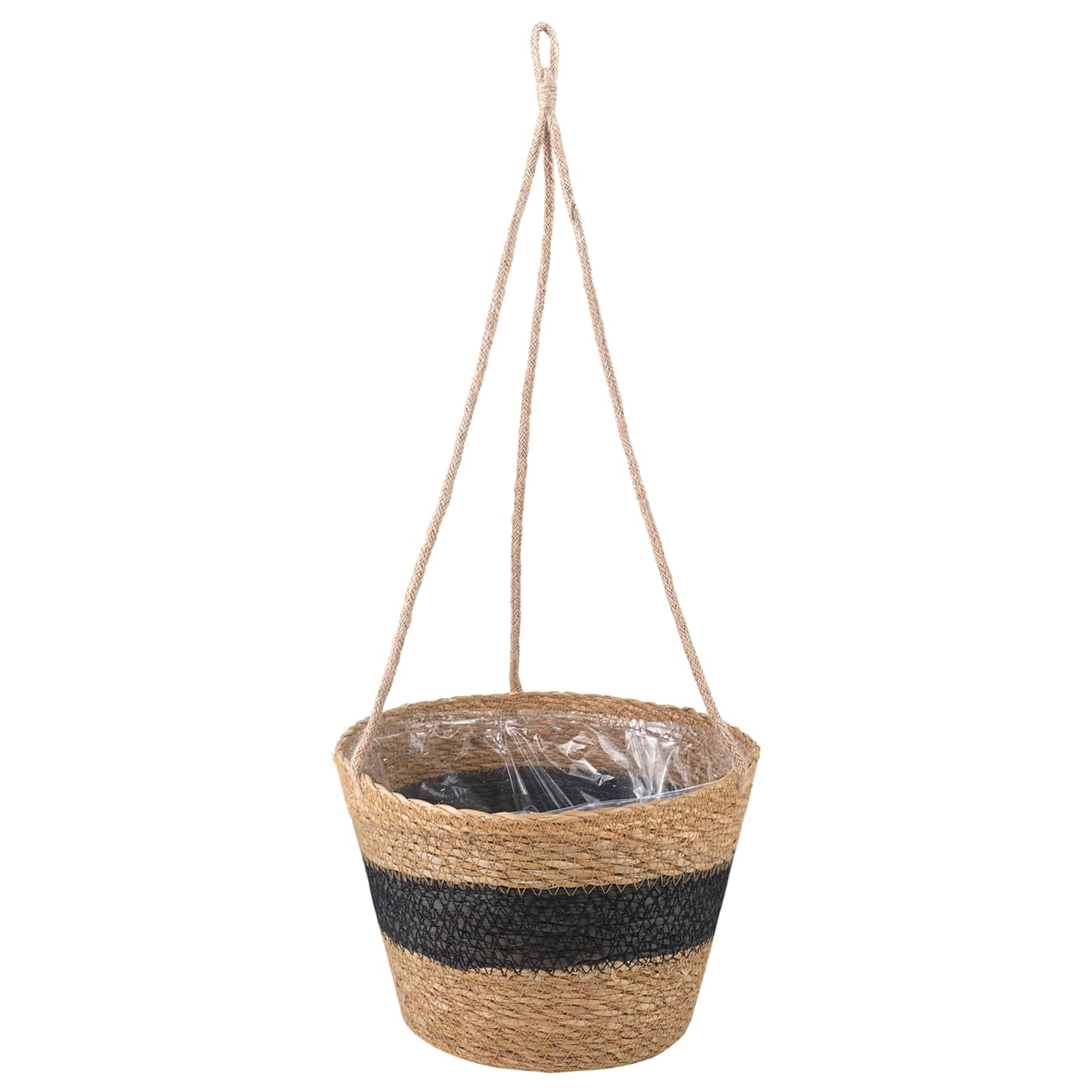 Zeegras Plantenmanden 3 pcs Naturel en Zwart Ø26 x 19 cm image 4