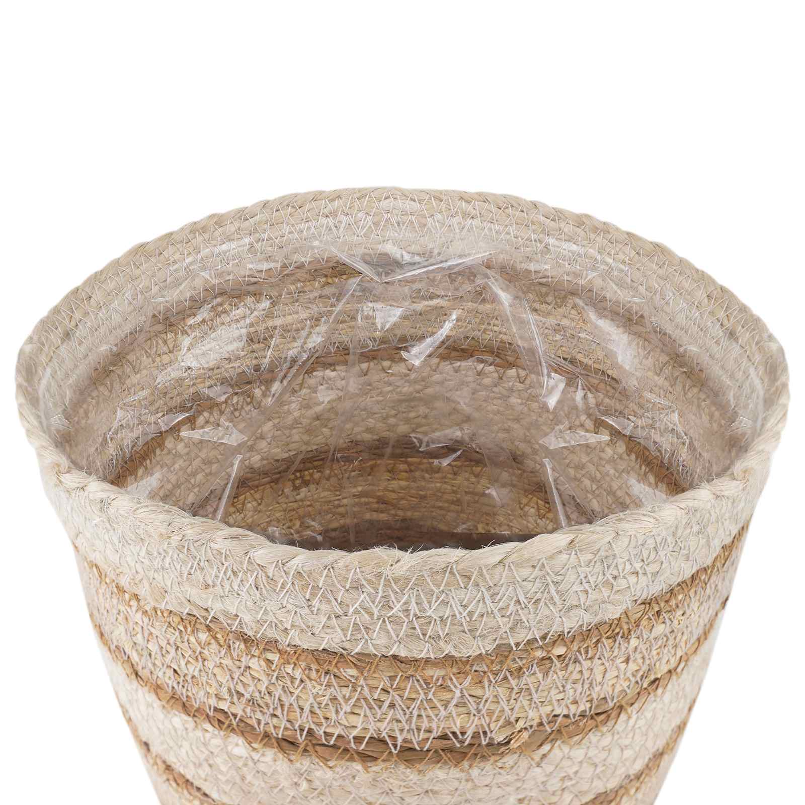 Zeegras Plantenmanden 3 pcs Natuurlijk, Wit en Beige image 5