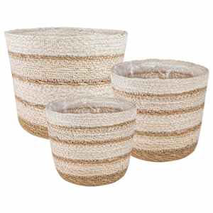 vidaXL 3 tk Looduslik, Valge ja Beež &Oslash;26 x 19 cm 100% Mererohi