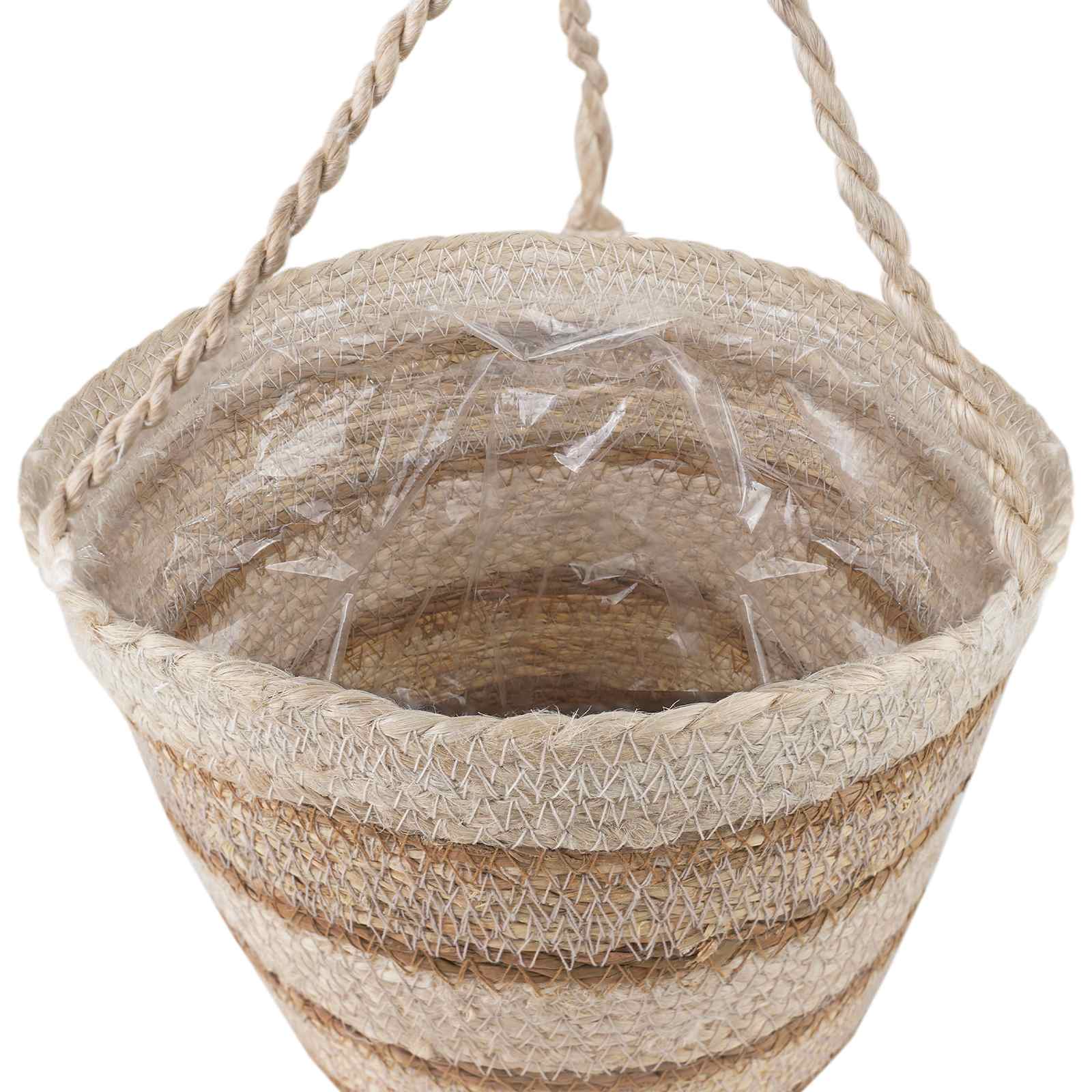 Zeegras Plantenmanden 3 pcs Natuurlijk, Wit en Beige image 5