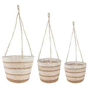 vidaXL 3 tk Looduslik, Valge ja Beež &Oslash;26 x 19 cm 100% Mererohi