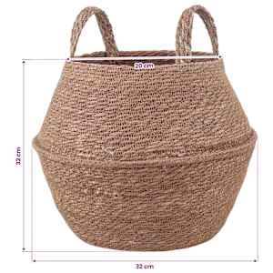Květináč s úchyty 2 pcs Přírodní Ø 32 x 32 cm 100% mořská tráva - obrázek 5