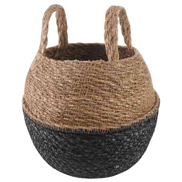 vidaXL K&auml;siga taimepott Must &Oslash; 22 x 20 cm 100% Mererohi