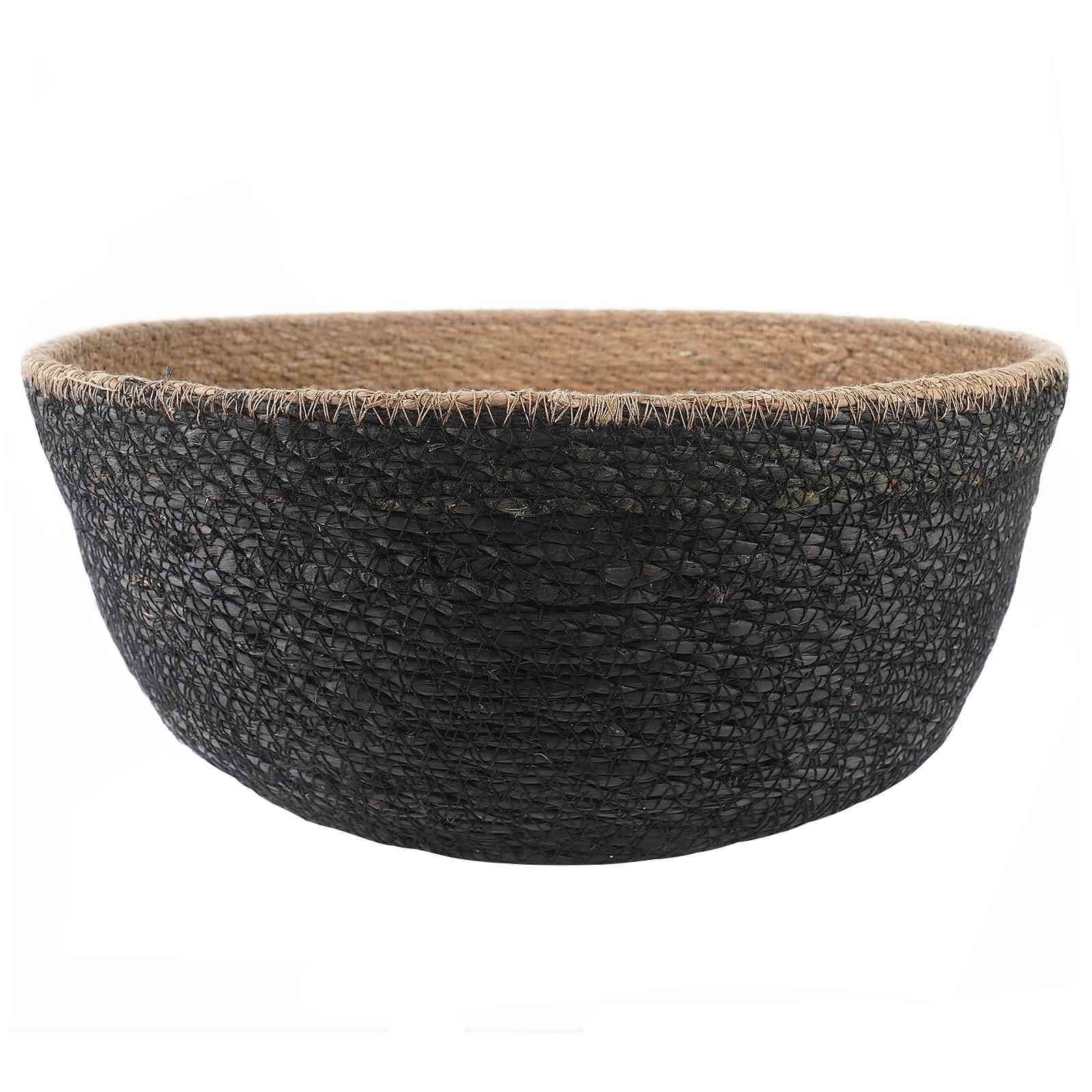 Plantenpot met handvatten Zwart Ø 45 x 36 cm 100% Zeegras image 2